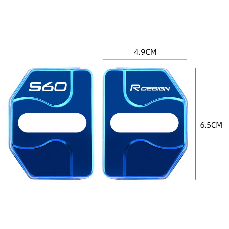 4PCS Car Emblems Door Lock Buckle Cover Protection Stickers Accessories For Volvo S90 XC60 V40 V90 XC40 XC90 V60 S60 Rdesign AWD