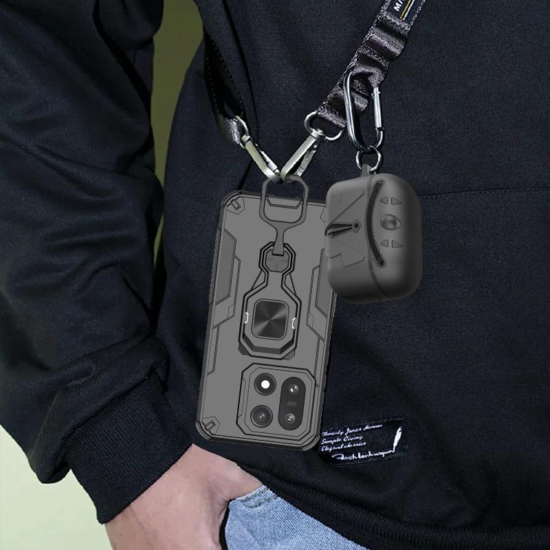 KEYSION Противоударный бронированный чехол для OnePlus 15 5G Силикон+ПК Вертикальная металлическая подставка-кольцо для телефона Задняя крышка для One Plus 1+ 15