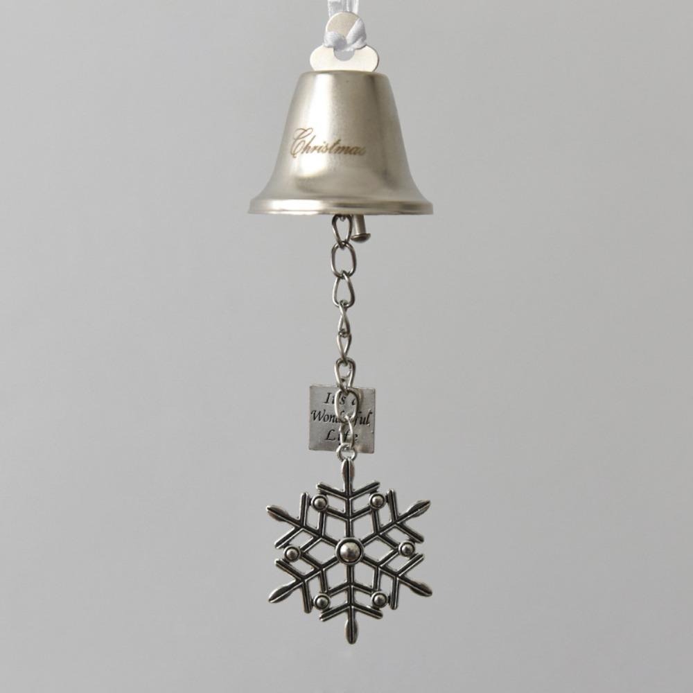 Wonderful Silver Christmas Bell Ornament Iron with Ribbon Xmas Jingle Bells Holiday Decoration DIY Christmas Tree Pendant