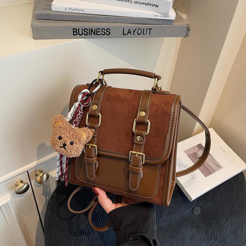 Новая осенне-зимняя замшевая сумка-рюкзак, женская сумка-мессенджер для путешествий в стиле Сен Мэн, легкая роскошь, нишевое ощущение, для通勤