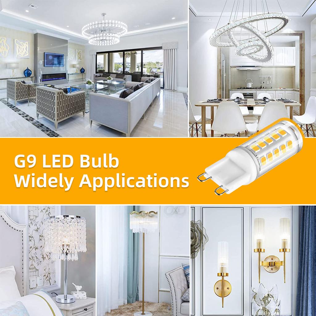 1-10Pcs 4W G9 LED Light Bulbs Dimmable G9 Base Bulbs for Chandeliers Replace 40W Halogen Lamp 120V 230V No-Flicker Home Lighting