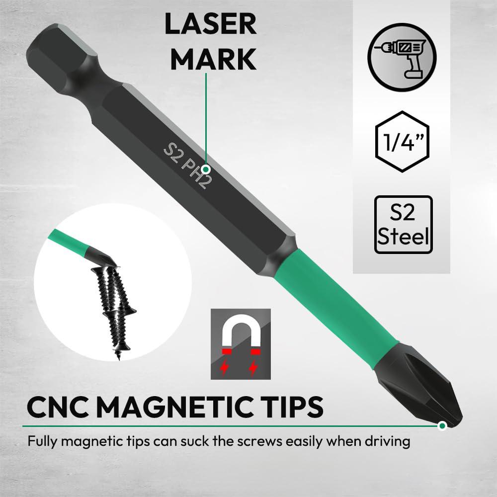 11Pcs/Set Magnetic Hex Shank Electric Drill Bits S2 Alloy Steel Phillips Pozidriv Torx Bits with Ratchet Wrench