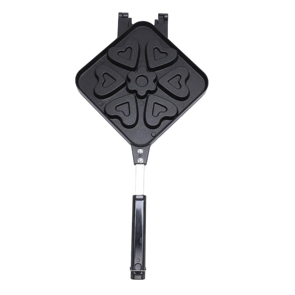 Nonstick Coating Heart Waffle Maker Pan Double Sided Waffle Baking Mold Breakfast