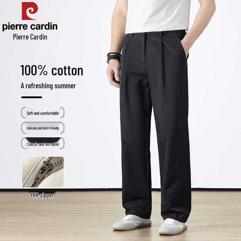 Pierre Cardin Мужские легкие повседневные брюки прямого кроя из 100% хлопка