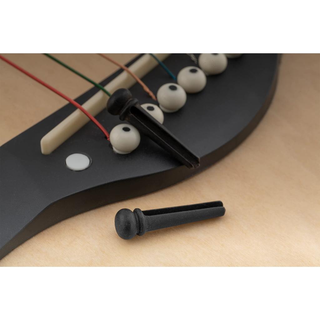 Musiclily Ebony Guitar Bridge Acoustic Guitar End Black of Pins, Pins, (Pack 6)