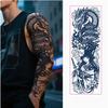 Full Arm Herbal Juice Tattoo Sticker Waterproof Non-Reflective Semi-Permanent Dark Flower Arm Tattoo Sticker