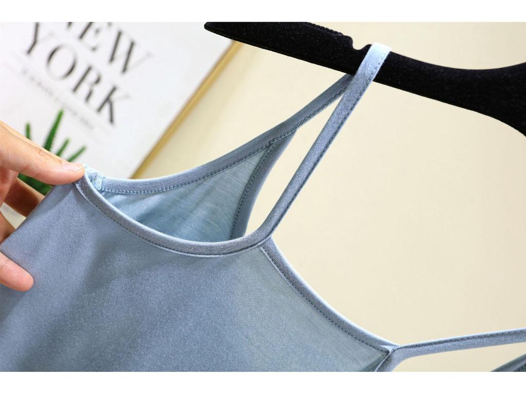 Модальная майка-корсет из ледяного шелка для женщин - Маленькая, Сексуальная, Майка с круглым вырезом, Нижнее белье