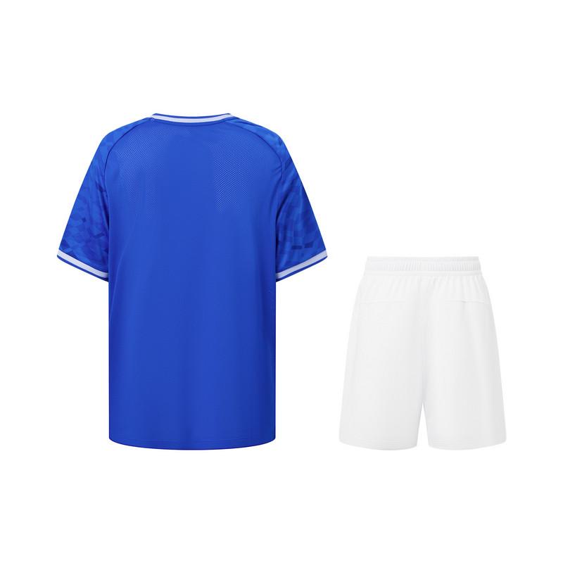 Li-Ning Молодежная Серия Профессионального Футбола Тренировочный Костюм из Мягкой Ткани Повседневный Спортивный Комплект Мужской костюм Кристально-Синий Белый YATW005-2