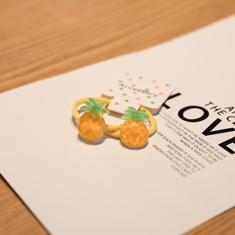 2-Pack Children's High-Elasticity Cartoon Peach Hair Ties - Cute Summer Fruit Rubber Bands for Girls
