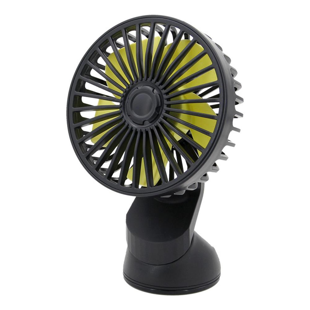 Мини-автомобильный вентилятор ABS, черный, автоматический вентилятор с одной головкой, USB, универсальный автомобильный вентилятор с присоской для спинки сиденья автомобиля, охлаждающий вентилятор на 360 градусов