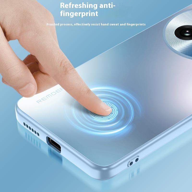 For OnePlus 13 Case Anti-Fall Skin-Touch Matte PC Phone Cover with Metal Lens Ring