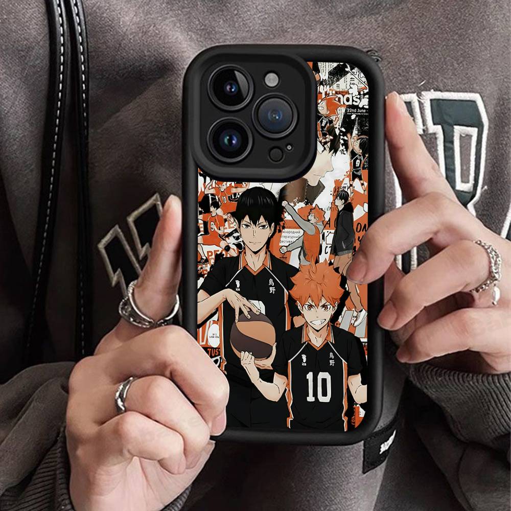 Япония Аниме Хайкюу Для iPhone 17 Pro Max 16 15 14 13 12 11 Plus Черный Мягкий Чехол для Телефона