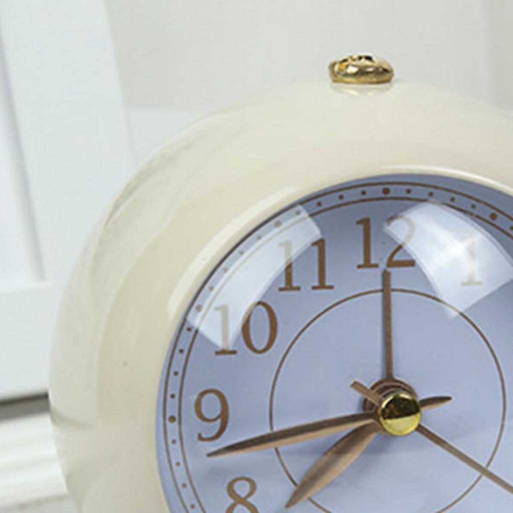 Простой металлический будильник на батарейках, бесшумный будильник, настольные маленькие часы для студенческого общежития