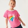 Футболка для девочек Summer Rainbow Love - хлопковый топ с круглым вырезом и короткими рукавами для малышей