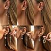 Suitable for Daily Life About Long Drape, Ins Fashion Imitation Pearl Tassel Ear Clip Simple Ceramic Love Asymmetrical Long Ear Buckle