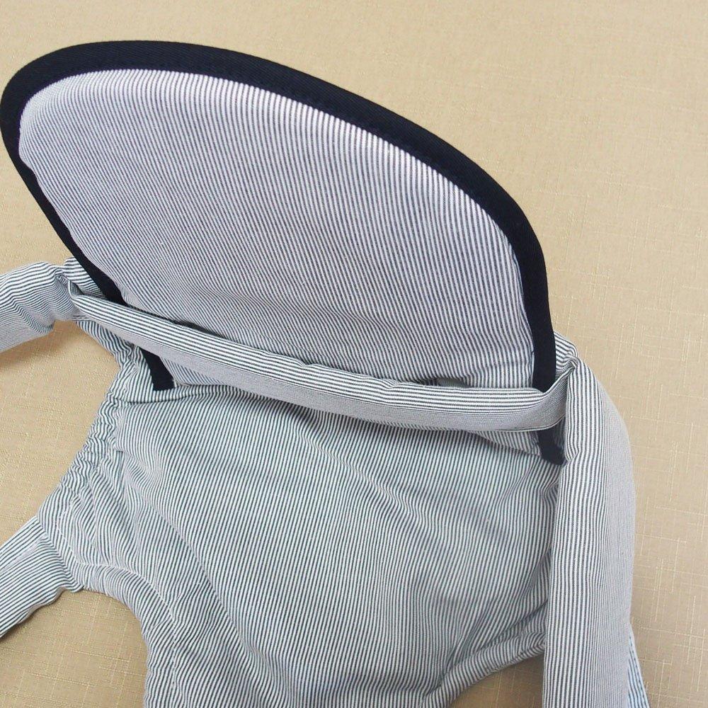 Traditional baby carrier made in Simple dungaree with stripes and Japan. navy.