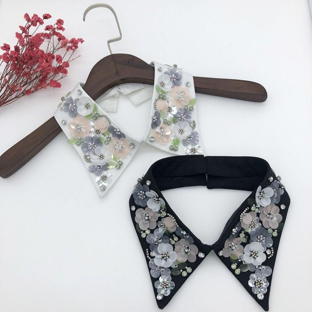 Shirt Detachable Collar Neckline White Black False Collar Fashion Pearl Fake Collar Women
