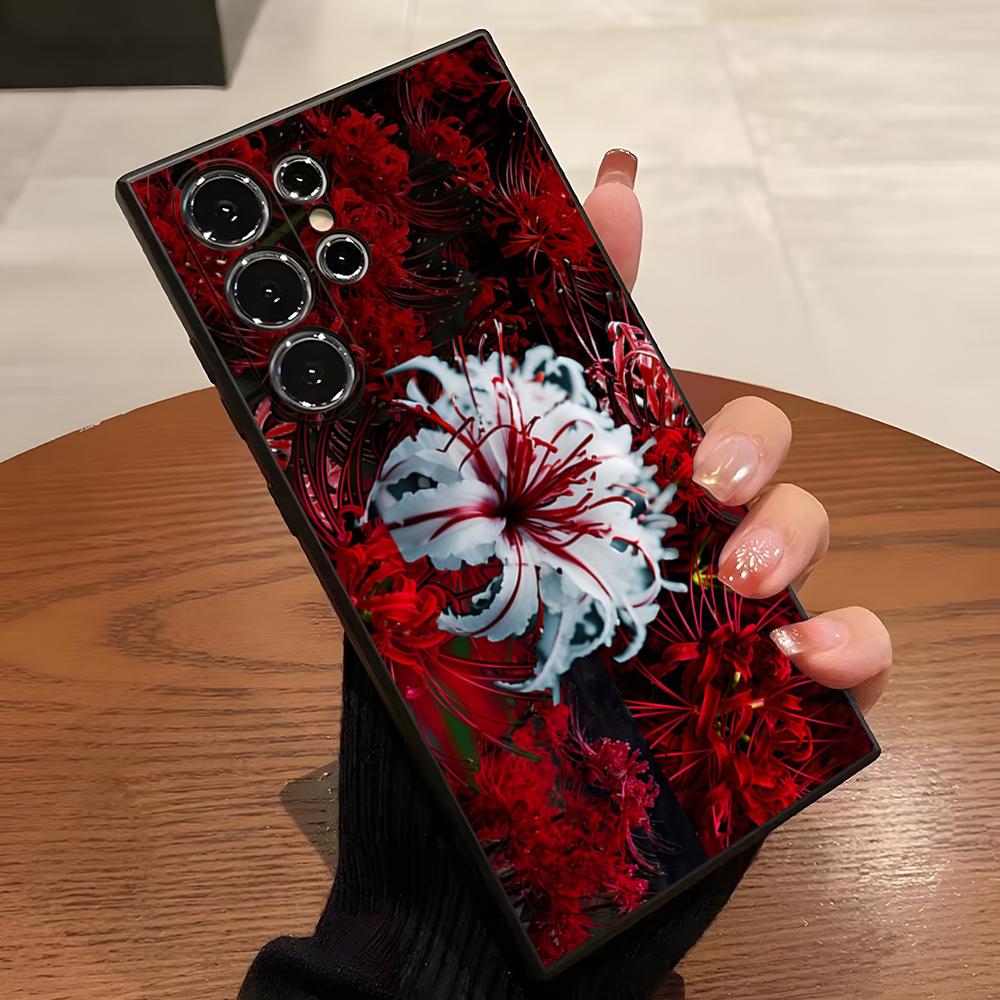 Красный Паучий Лилия Цветок Ада Чехол для Телефона Для S23 Samsung S24 S25 Ultra S22 S20 Fe S21 Plus A16 A54 A34 A53 Задняя Крышка