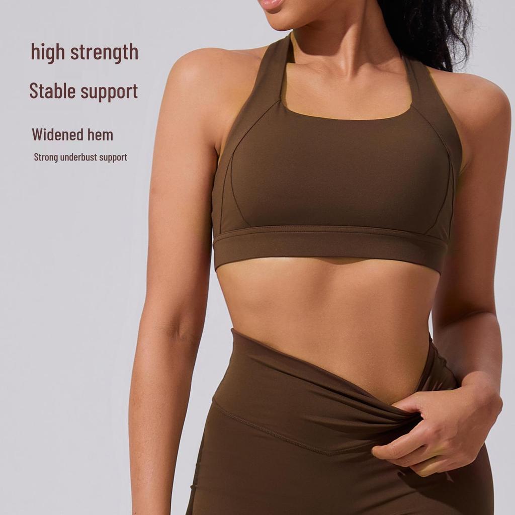 Европейский и американский спортивный бюстгальтер для женщин с высокой степенью поддержки и ощущением облака: Ударопрочный, Высокоэластичный Топ для Йоги для Бега и Фитнеса на Открытом Воздухе