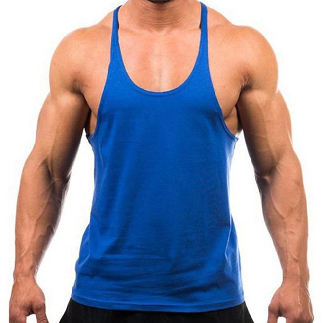 Mens Plain Cotton Training Tank Top - No Logo Gym Fitness Vest for Workout & Bodybuilding