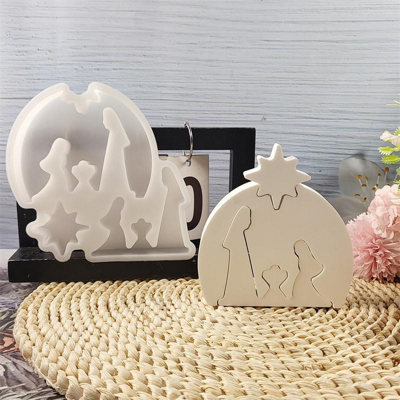 Nativity Scene Mold Nativity Resin Mold Ornament Nativity Manger Silicone Mold Decorative Nativity Scene For Holiday Decor