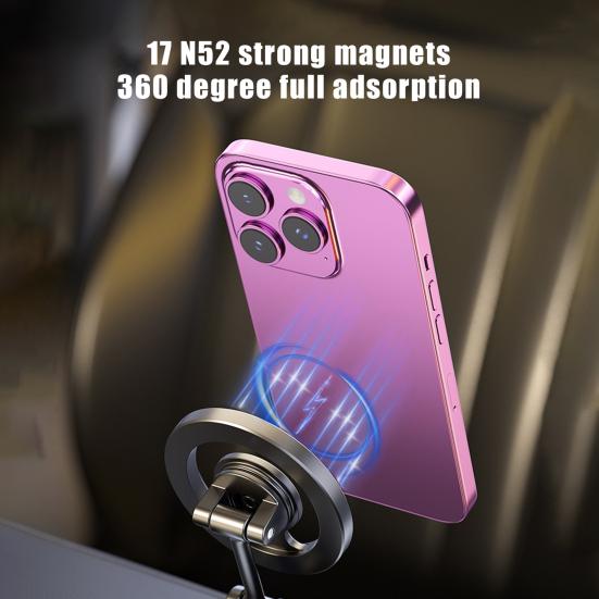 Магнитный держатель телефона для Magsafe, вращающийся на 360 градусов, цельнометаллический автомобильный держатель с