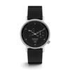Watch RETROGRADE Walther Retrograde Black Silver Black Leather [KOMONO] Men's Unisex/WALTHER KOM-W4036