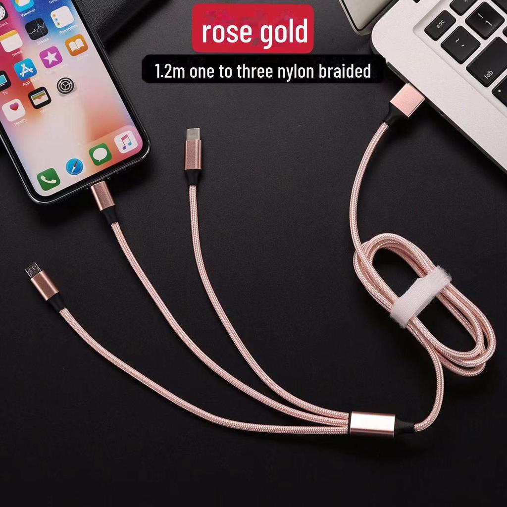 Плетеный нейлоновый кабель передачи данных 3-в-1 для быстрой зарядки, небольшой подарок