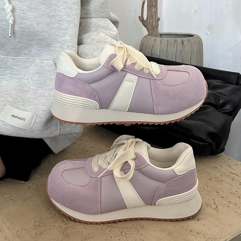 Модные универсальные студенческие классические туфли на платформе для увеличения роста для женщин 2025 года, новые весенние и осенние легкие повседневные кроссовки