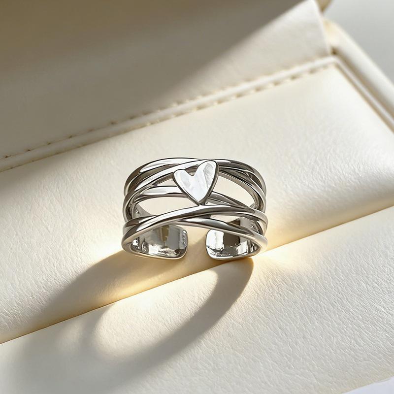 Retro Multi-layer Heart Ring for Women - Unique, Openable, Hip Hop Style, Perfect for Index Finger