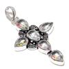 Natural White Topaz Gemstone Handmade 925 Sterling Silver Pendant 2.76" N9T53