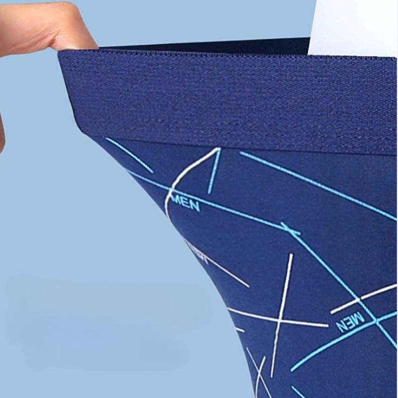 4 шт. Мужское нижнее белье больших размеров, модные боксеры с принтом, дышащие, приятные к коже, со средней посадкой