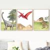 T-rex Стегозавр Птерозавр Динозавр Юрского периода Детская Настенная картина на холсте Плакаты и принты Картинки Мальчик Детская комната Декор