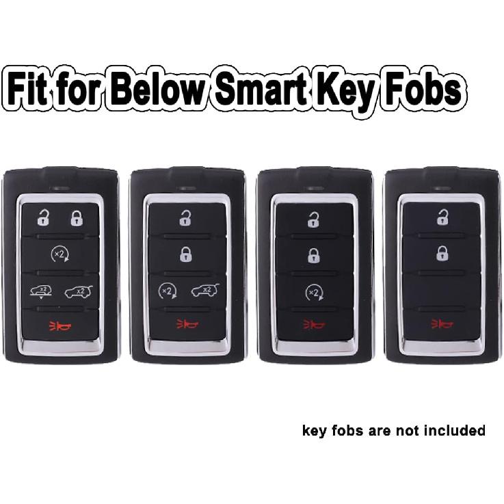 Key Fob Cover Case Fit for Jeep Grand Cherokee Grand Wagoneer   Soft TPU Keyless Entry Remote Holder Skin Protector (Blue)