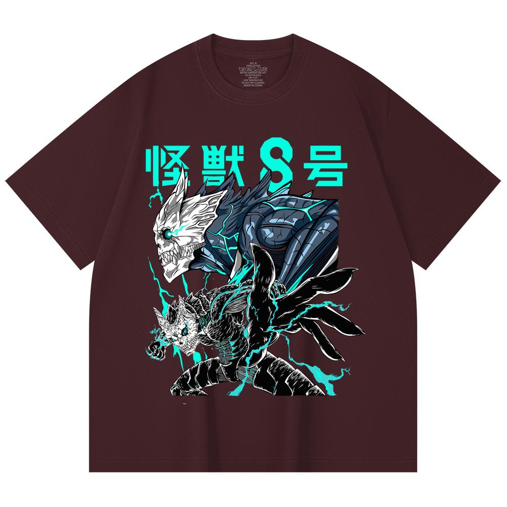 230 г/м² 100% хлопок Kaiju No 8 V4 Принт Унисекс Тяжелая хлопковая футболка