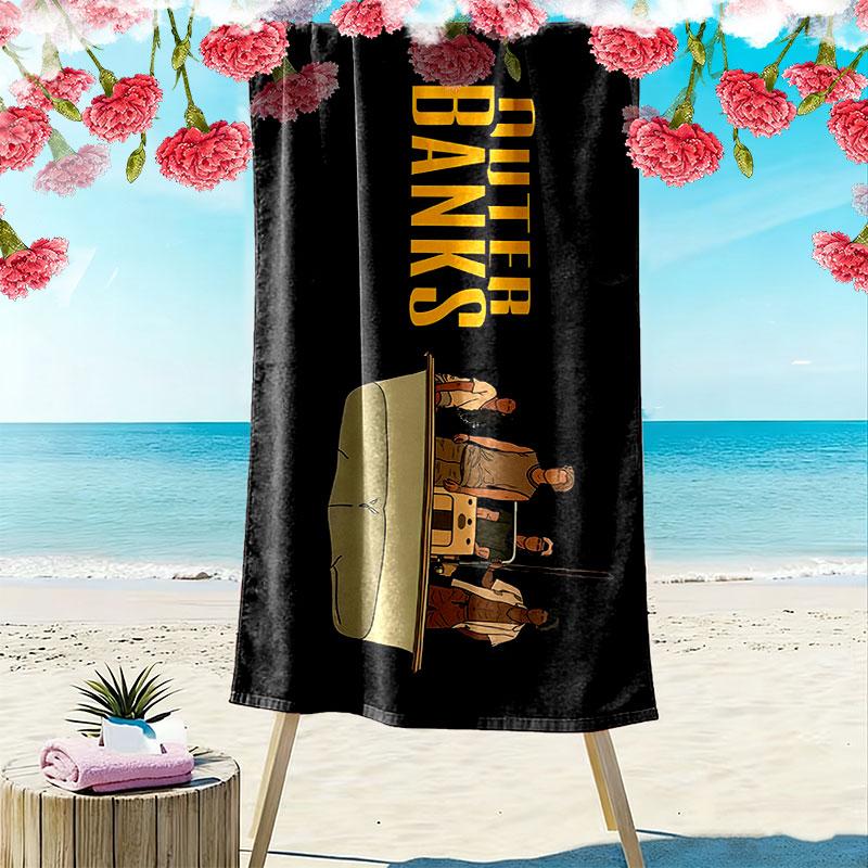 Outer Banks Print Beach Towel, Large Soft Quick Dry Towel for Beach Camping Swimming