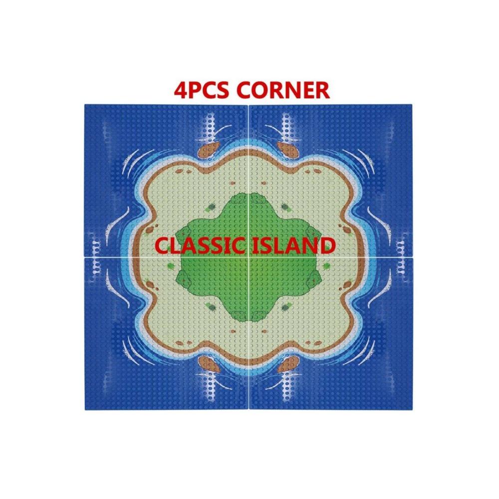 32x32 точки Островной стиль пастбища Базовая пластина Детали для городских военных фигурок солдат Moc Строительные блоки Кирпичи Сцена Детские игрушки