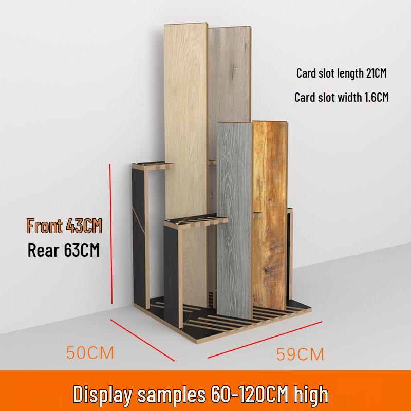 Slanted Wood Tile Display Stand for Flooring Samples