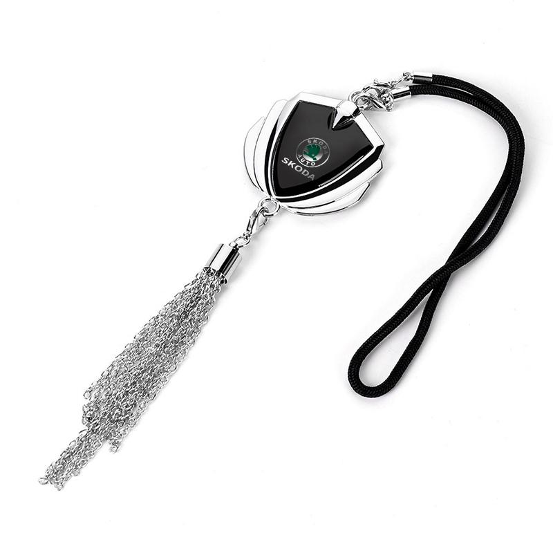 OMDP8 Car Pendant Metal Badge Rearview Mirror Hanging Ornament Decoration For Skoda Rapid Octavia A5 S Kodiaq Fabia A7 Octavia VII