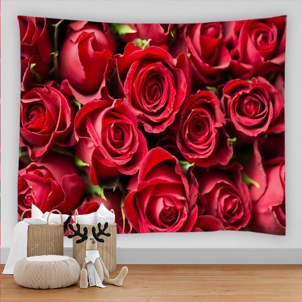 Peony Flower Tapestry Kawaii Wall Decor Home Bedroom Background Art Room Decor Carpet Living Room Tapestry