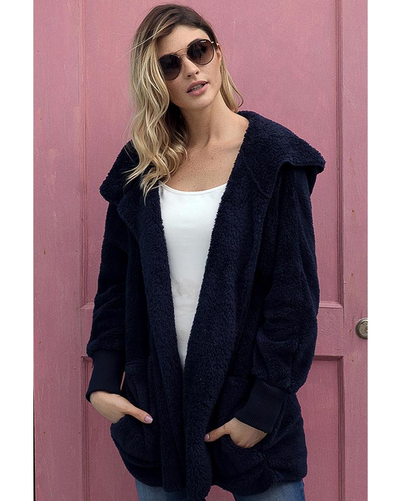 Azura Exchange Пальто с капюшоном и открытым передом