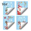 Decorative Holiday Scene for Glass Christmas Window Stickers, Static PVC Decals with Santa Claus Reindeer Snowman Creative Gifts Family Patterns,