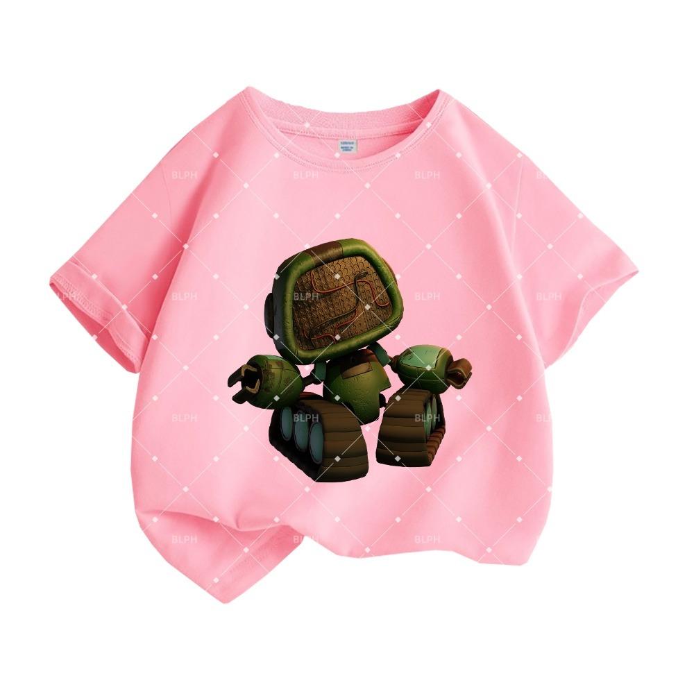 Милая детская футболка в стиле Poppy Playtime с очаровательным дизайном робота, идеально подходит для любителей Zara Kids