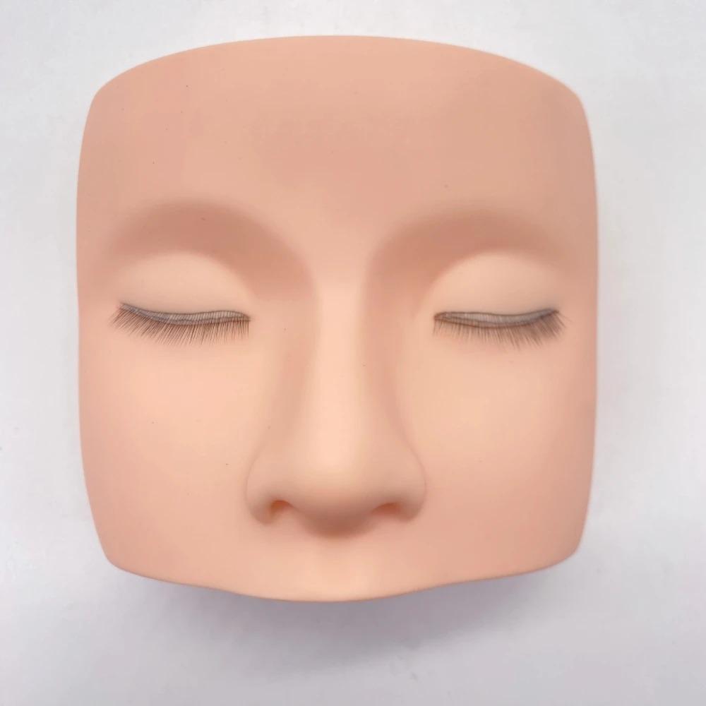 Soft 3D Lash Mannequin Head Silicone Simulated Eyelash Mannequin Head High Quality Practice Tools Lash Practice