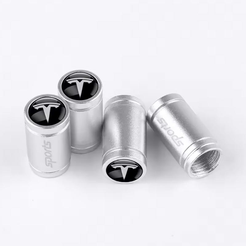 4Pc/set Car Styling 3D Wheel Tire Valve Stem Caps Auto Accessories For Tesla Model 3 Model S Model X Model Y Cybertruck Roadster