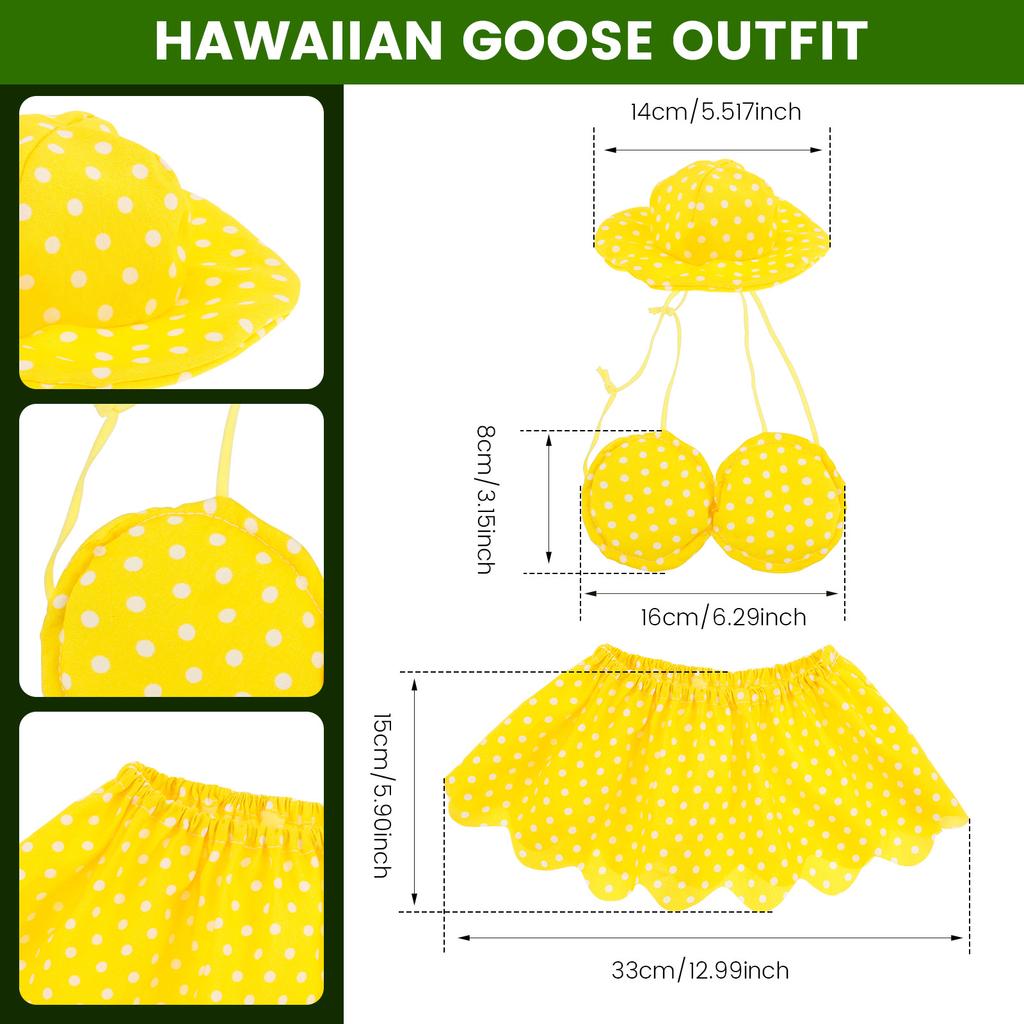 Hawaiian Porch Goose Outfit Washable Summer Lawn Goose Statue Clothes Cute Decoration for Party Yard Decor Present