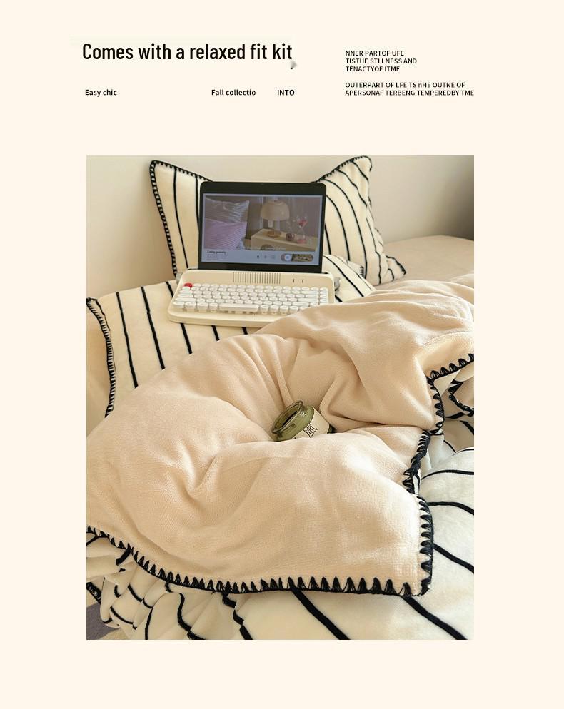 Мягкий и пушистый бархатный комплект постельного белья из 4 предметов цвета таро: Плотный, Теплый, Двусторонний Коралловый Флис для Осени и Зимы