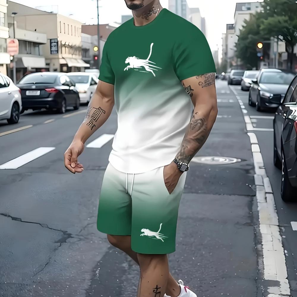 3D цифровая печать мужские модные шорты с коротким рукавом комплект для улицы мужские спортивные шорты летняя повседневная мужская футболка
