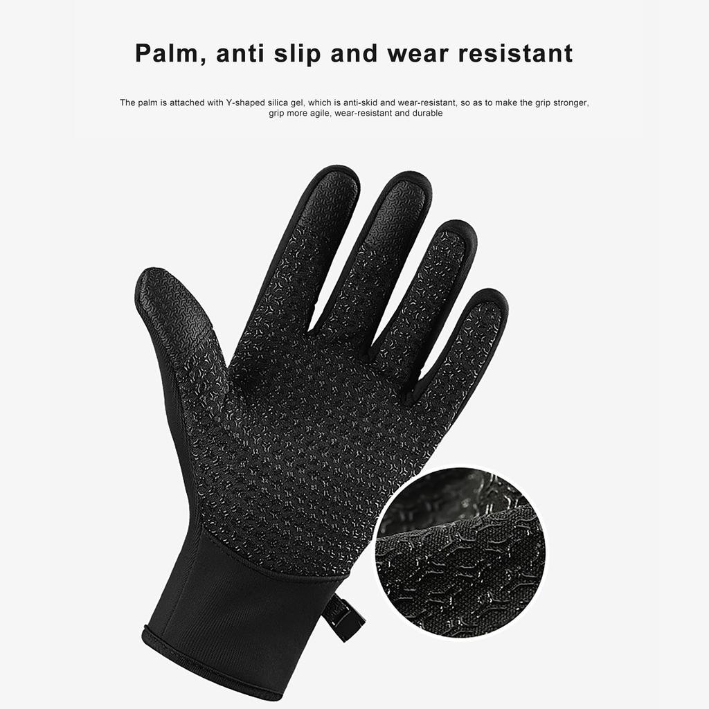 Touchscreen Fleece Insulated Gloves, Thermal Windproof Snow-Proof Warm Gloves Winter Sports Ski Riding Bike Mittens