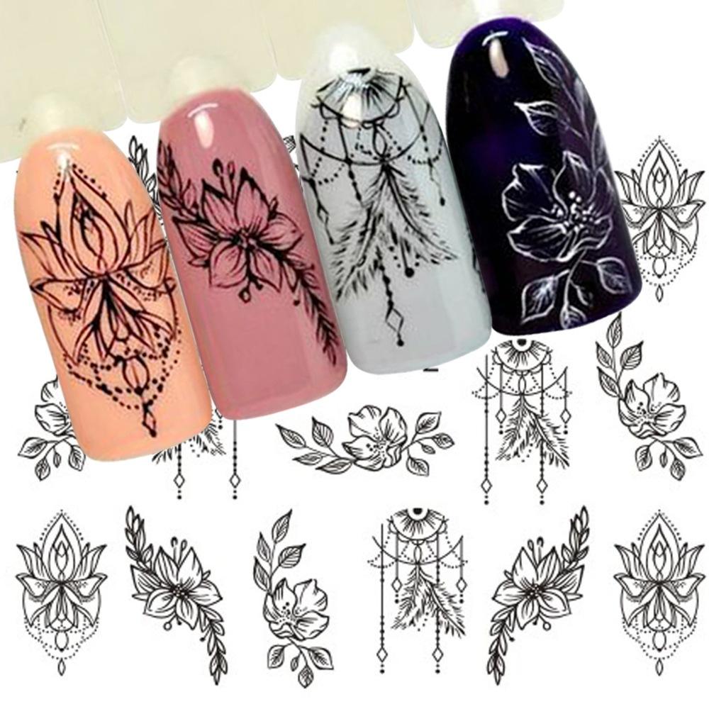 Переводные наклейки для ногтей Flower Butterfly Nail Art для украшения ногтей
